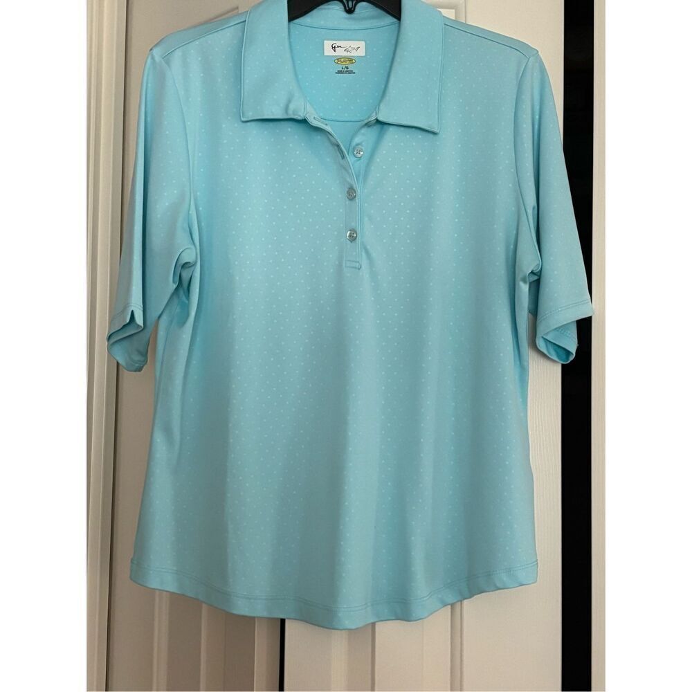 Greg Norman “Play Dry” Collection Golf Polo w/Tiny Dots
